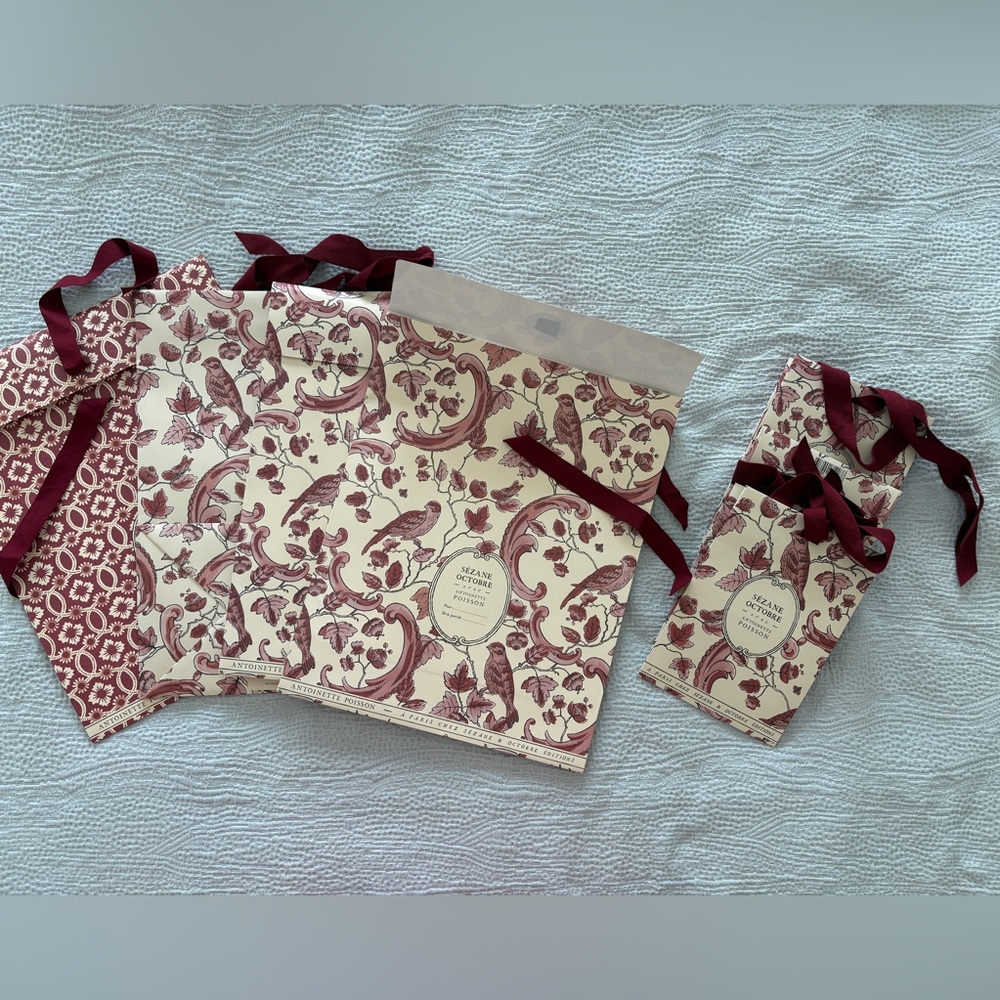 6 Sezane Gift / Wrapping Bags - 4 large 2 small